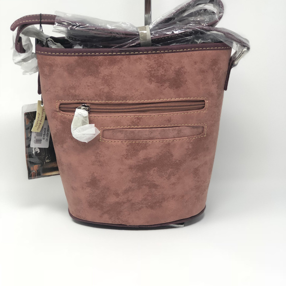 Montana West Concho Bucket Shape Crossbody Red - Picture 3 of 8